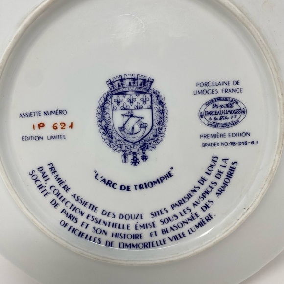 Henri d'Arceau & Fils collectible plate - "L'Arc de Triomphe" 1984 - Picture 4 of 4